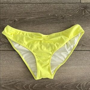 PINK Victoria's Secret Yellow Cheeky Bikini medium